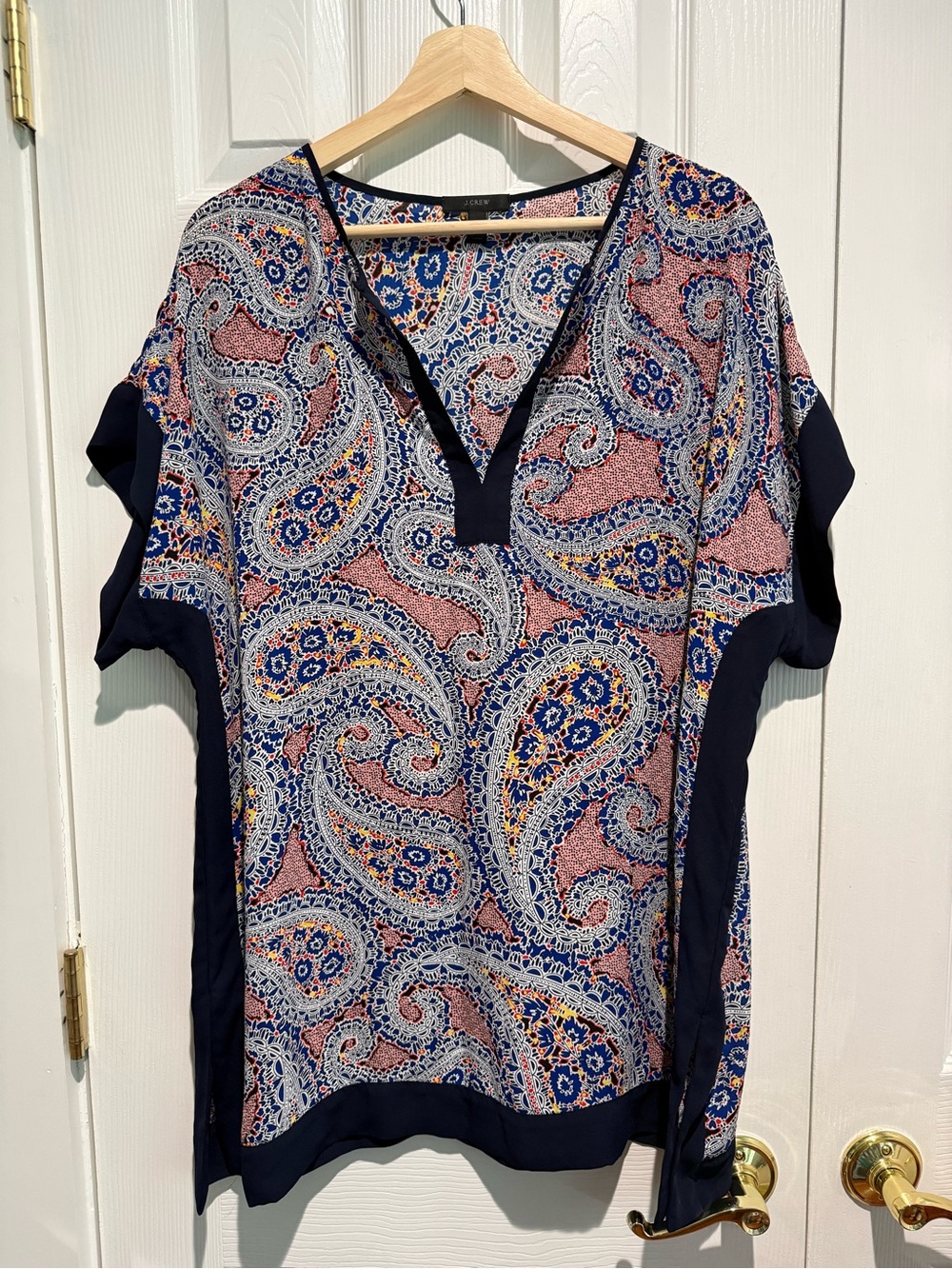 Navy & Pink Paisley tunic swim beach cover up Women's Top